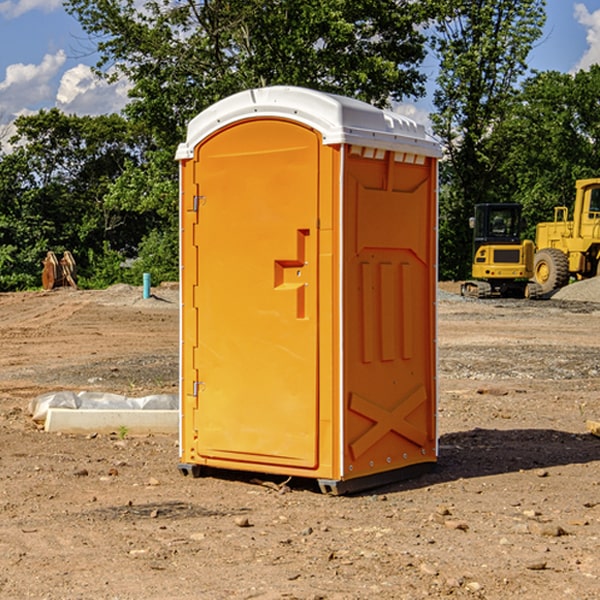 how often are the portable restrooms cleaned and serviced during a rental period in Borderland